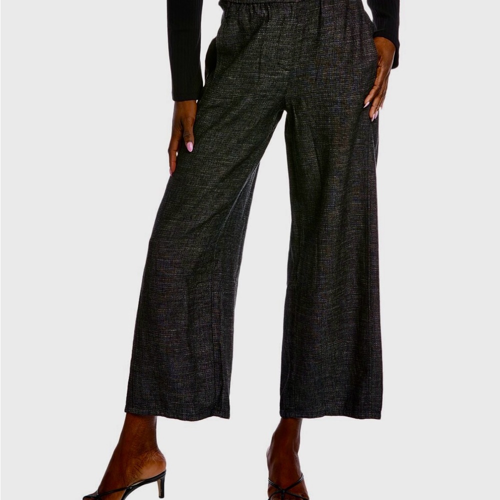 Eileen Fisher Charcoal Wide-Leg Pants